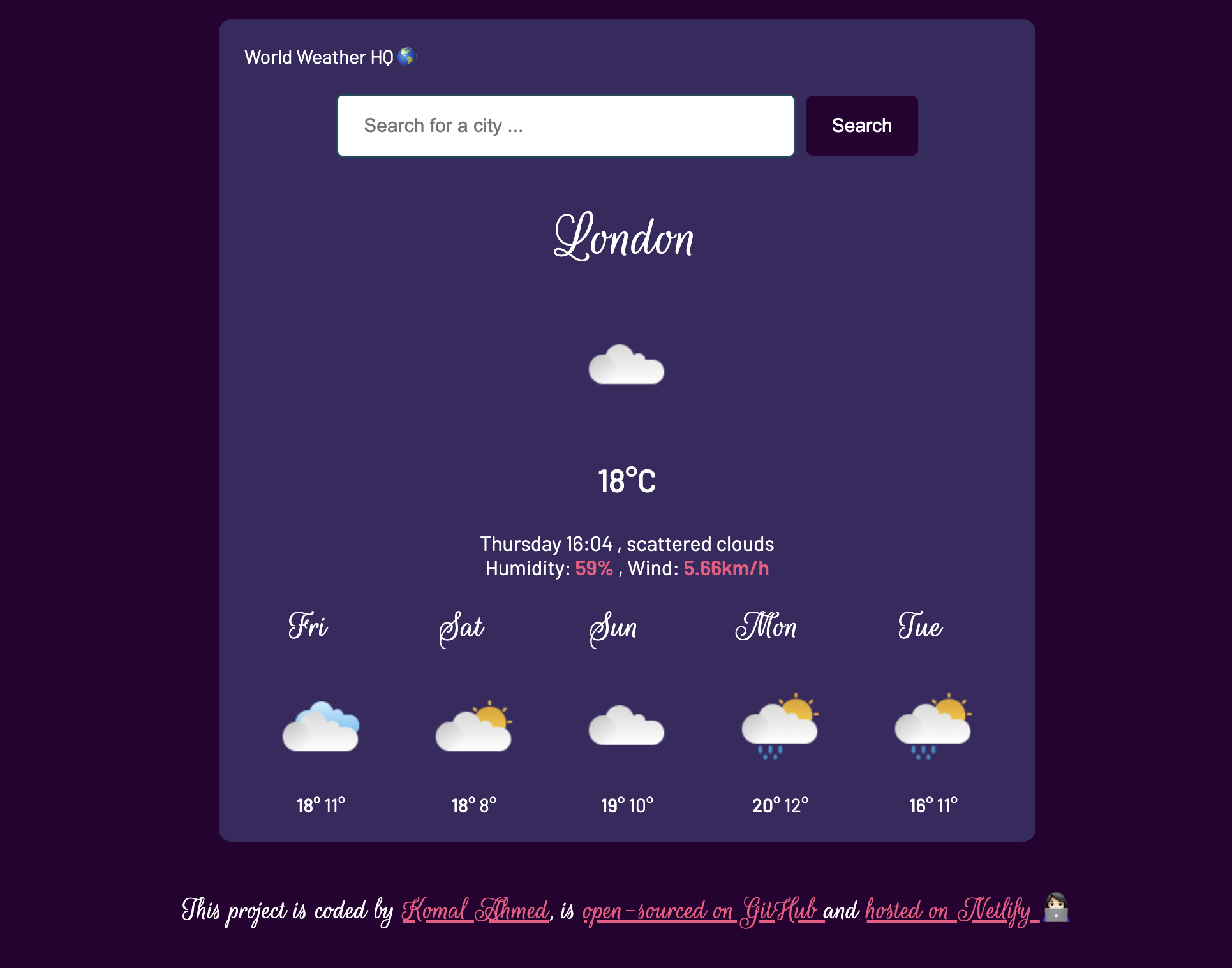 Weather Project Screenshot